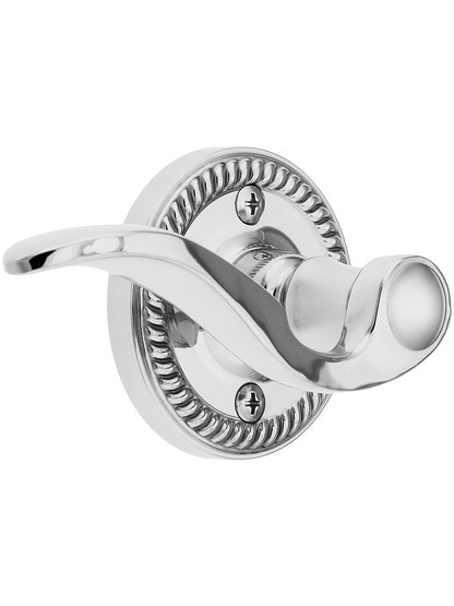 Grandeur Newport Rosette Set With Bellagio Levers Left Hand in Polished Chrome with .